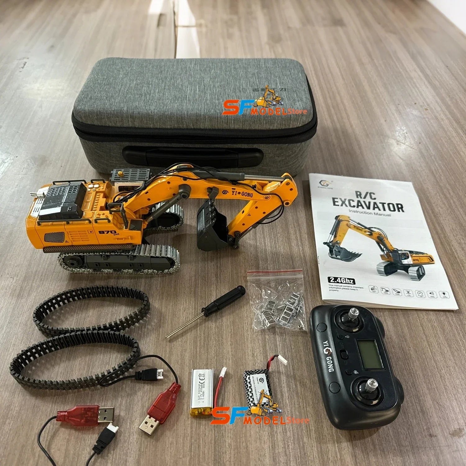 Mini RC Excavator Loader 1/50 - Realistic Fun with Lights & Sounds