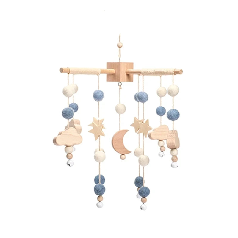 Wooden Baby Mobile Rattle Toy for Newborns - 0-12 Months