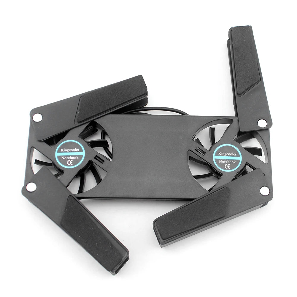 USB-Powered Laptop Cooling Pad with Dual Fans - Portable & Foldable