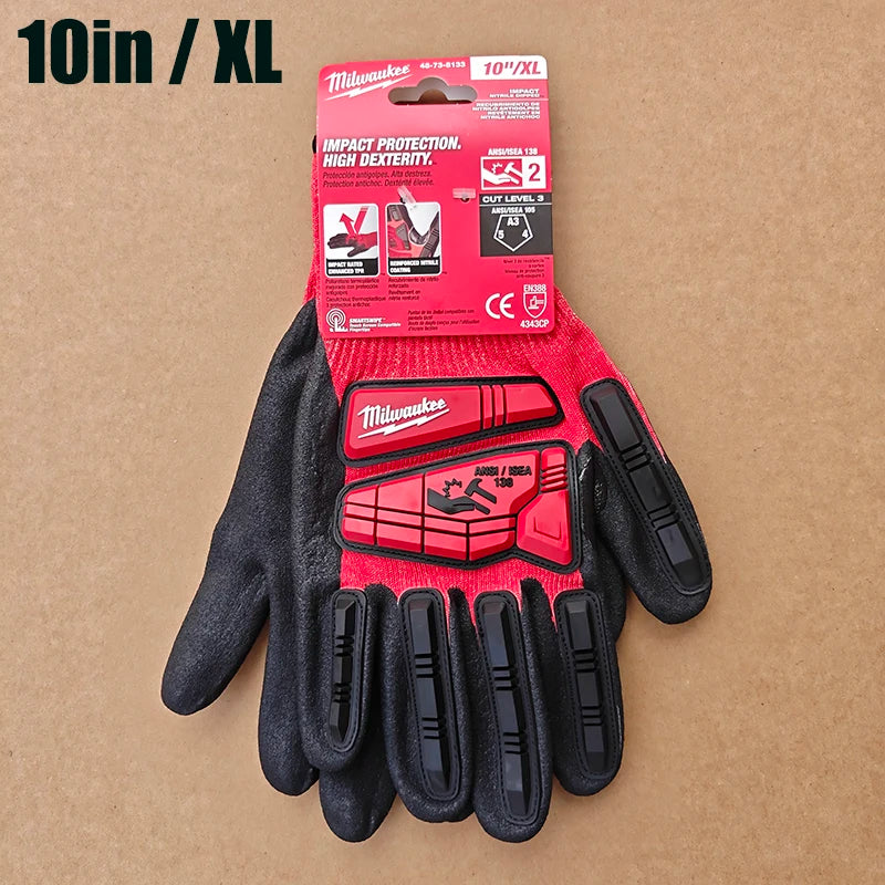 Milwaukee Level 3 Nitrile-Dipped Cut & Impact Resistant Work Gloves