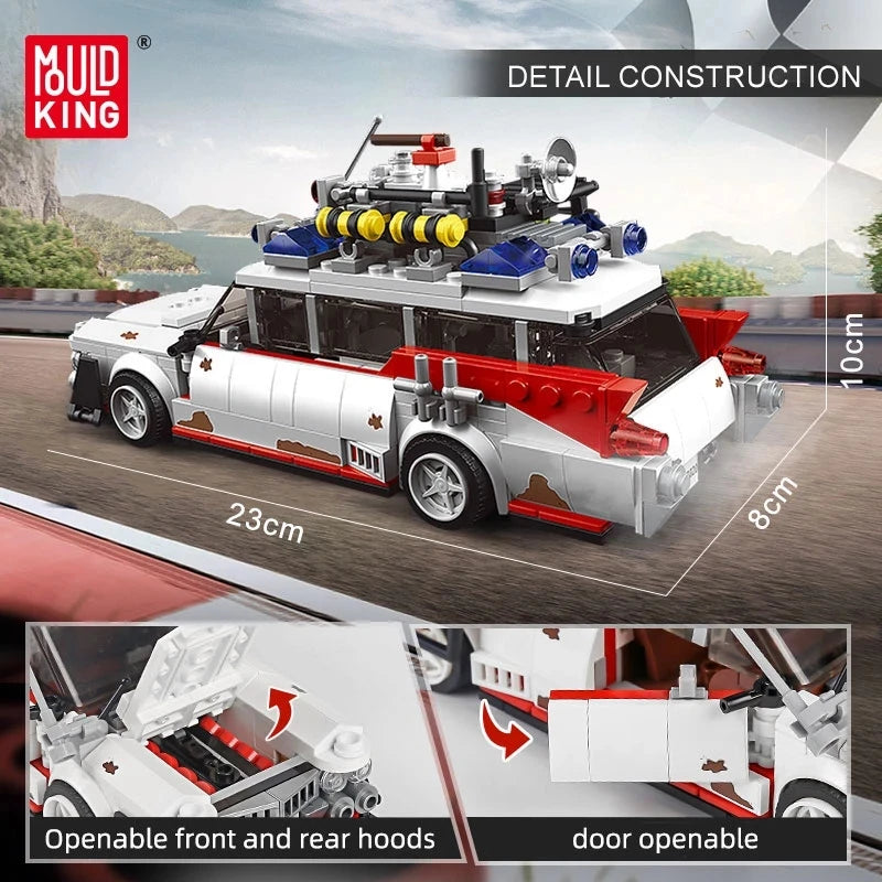 MOULD KING 27020 Mini ECTO-1 Car Model Building Blocks for Kids
