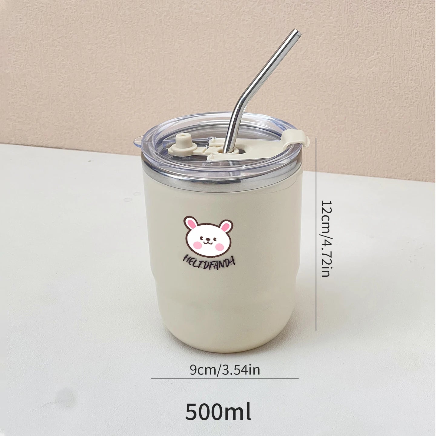 Kids Insulated Stainless Steel Thermos Cup with Straw