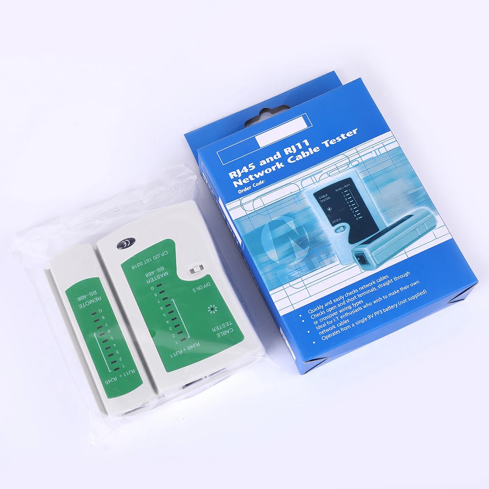 Portable Ethernet Cable Tester for RJ45/RJ11 - Reliable Network Diagnostics