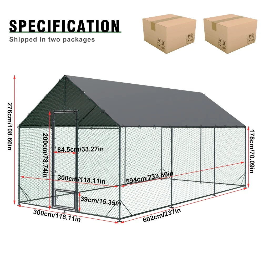 Heavy Duty XXL Chicken Coop with Waterproof Cover & Walk-In Design