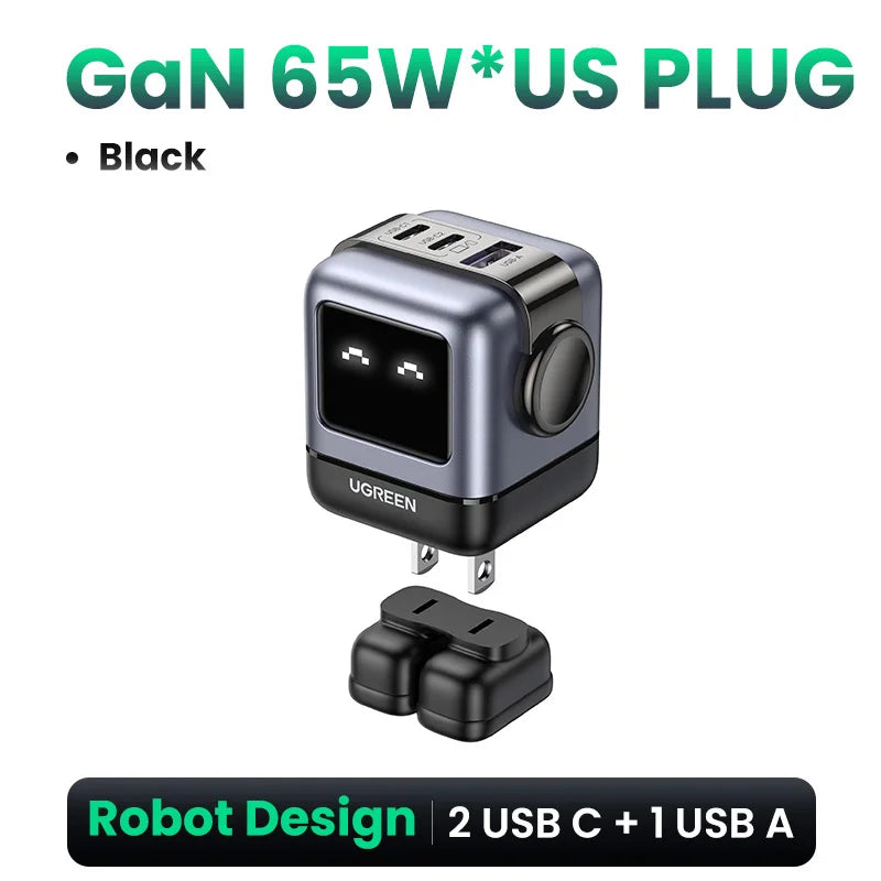 UGREEN 65W GaN Fast Charger - Unique Uno Robot Design