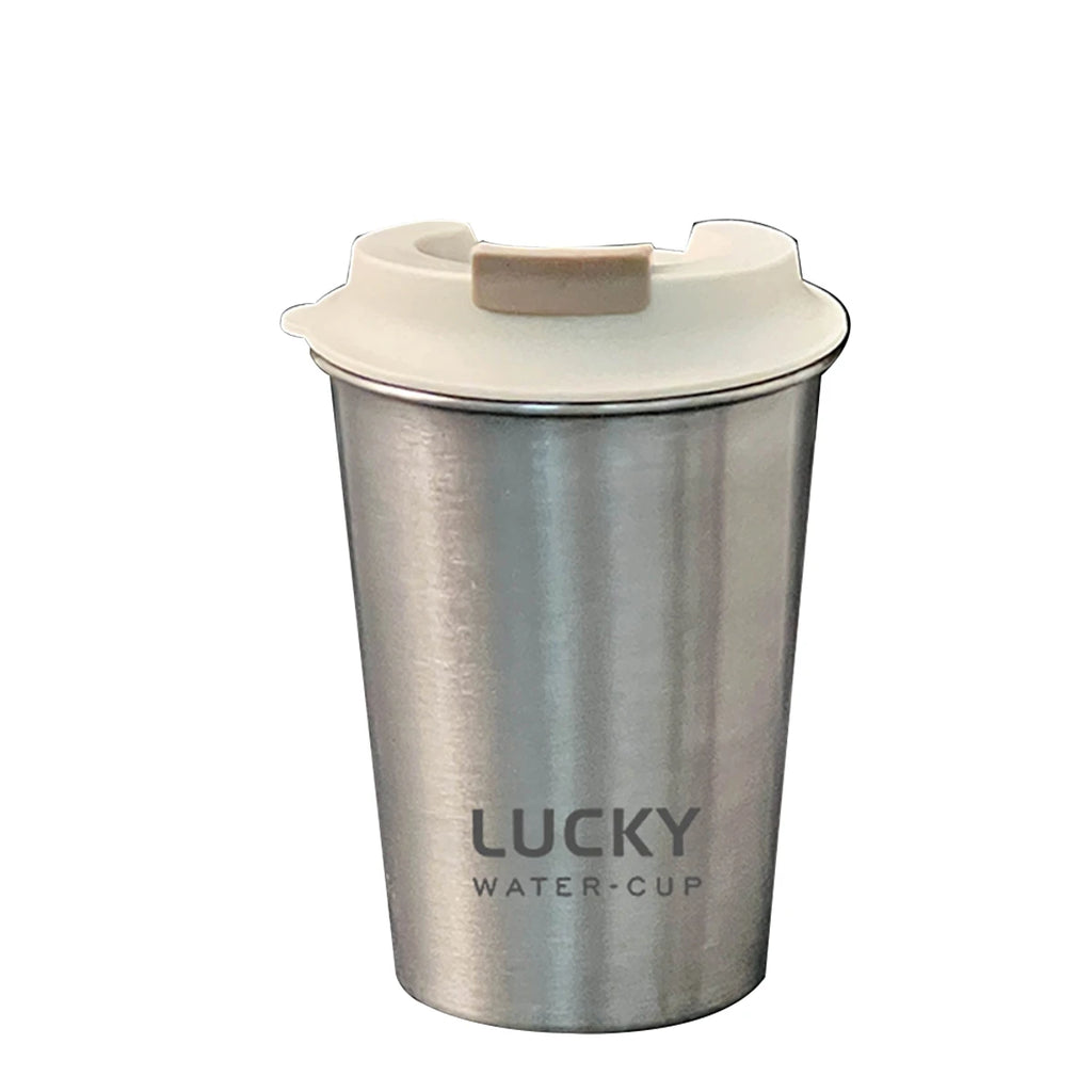 400ml Stainless Steel Portable Tumbler with Lid - Perfect for Coffee & Milk