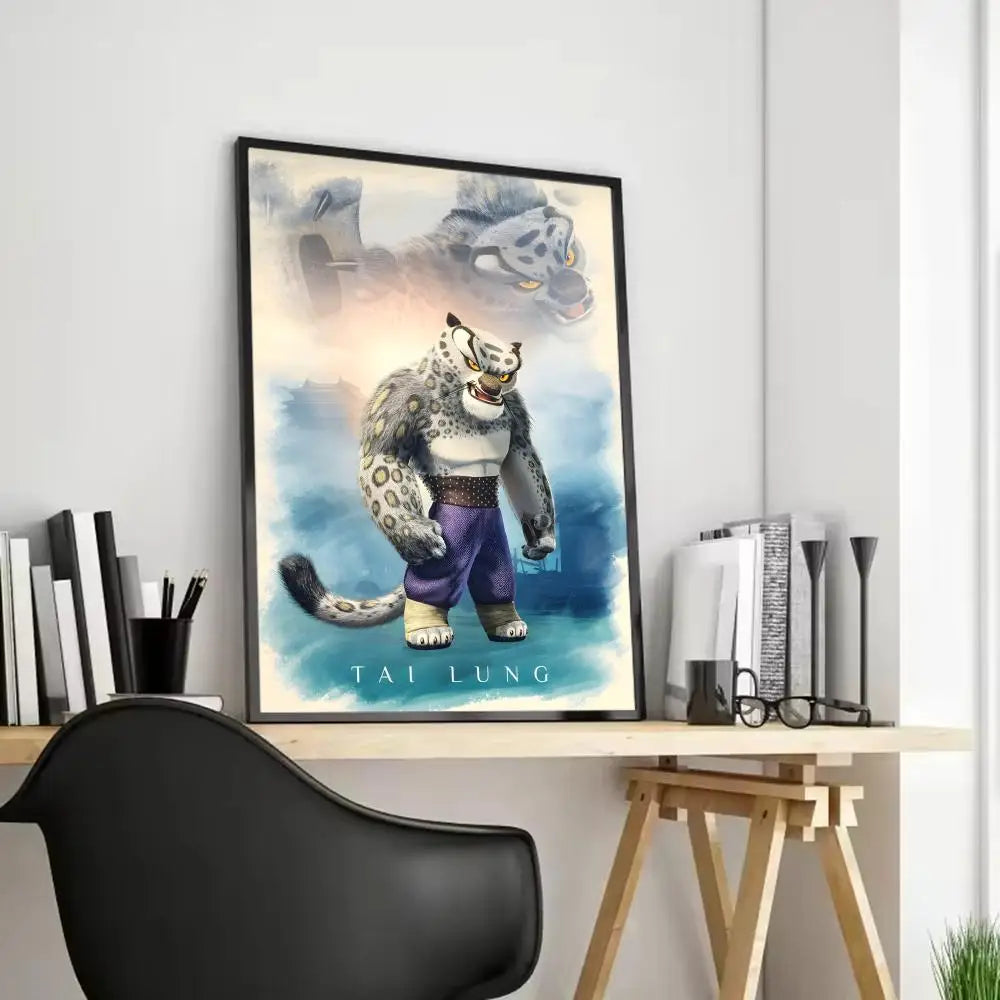 Kung Fu Panda Anime Poster - Waterproof Art for Home & Bar Decor