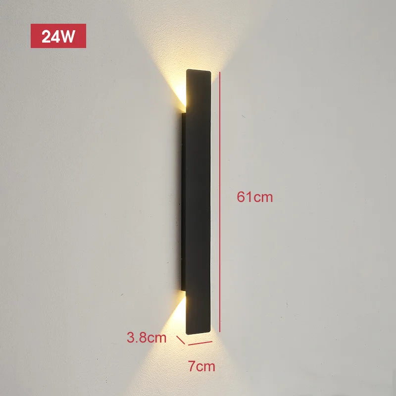 18W Waterproof LED Outdoor Wall Lamp - Modern Aluminum Fixture