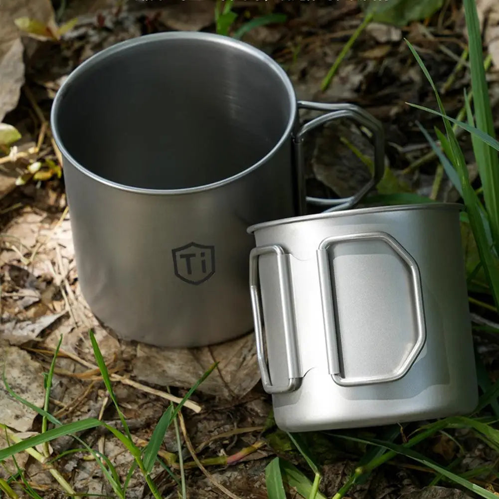 Ultralight Titanium Mug with Lid - Perfect for Camping & Outdoor Use