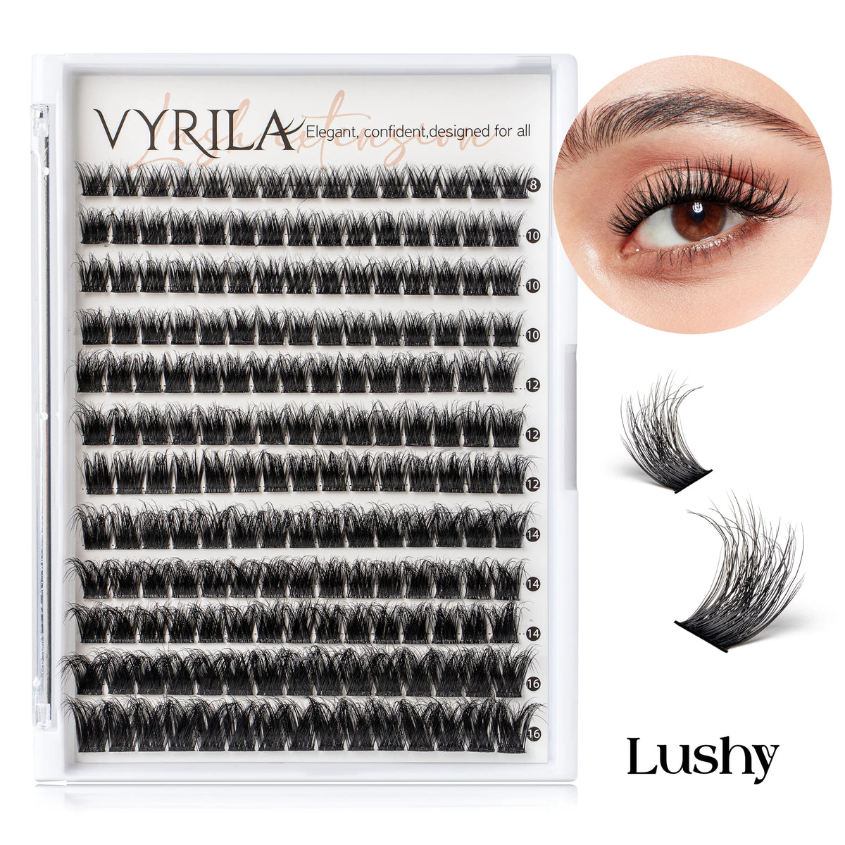 VYRILA C Curl 3D Wispy DIY Eyelash Extensions - Reusable & Natural Look