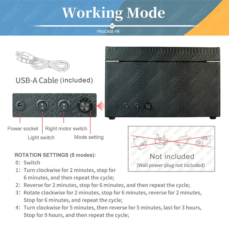 FRUCASE 6+6 Automatic Watch Winder – Elegant Timepiece Care