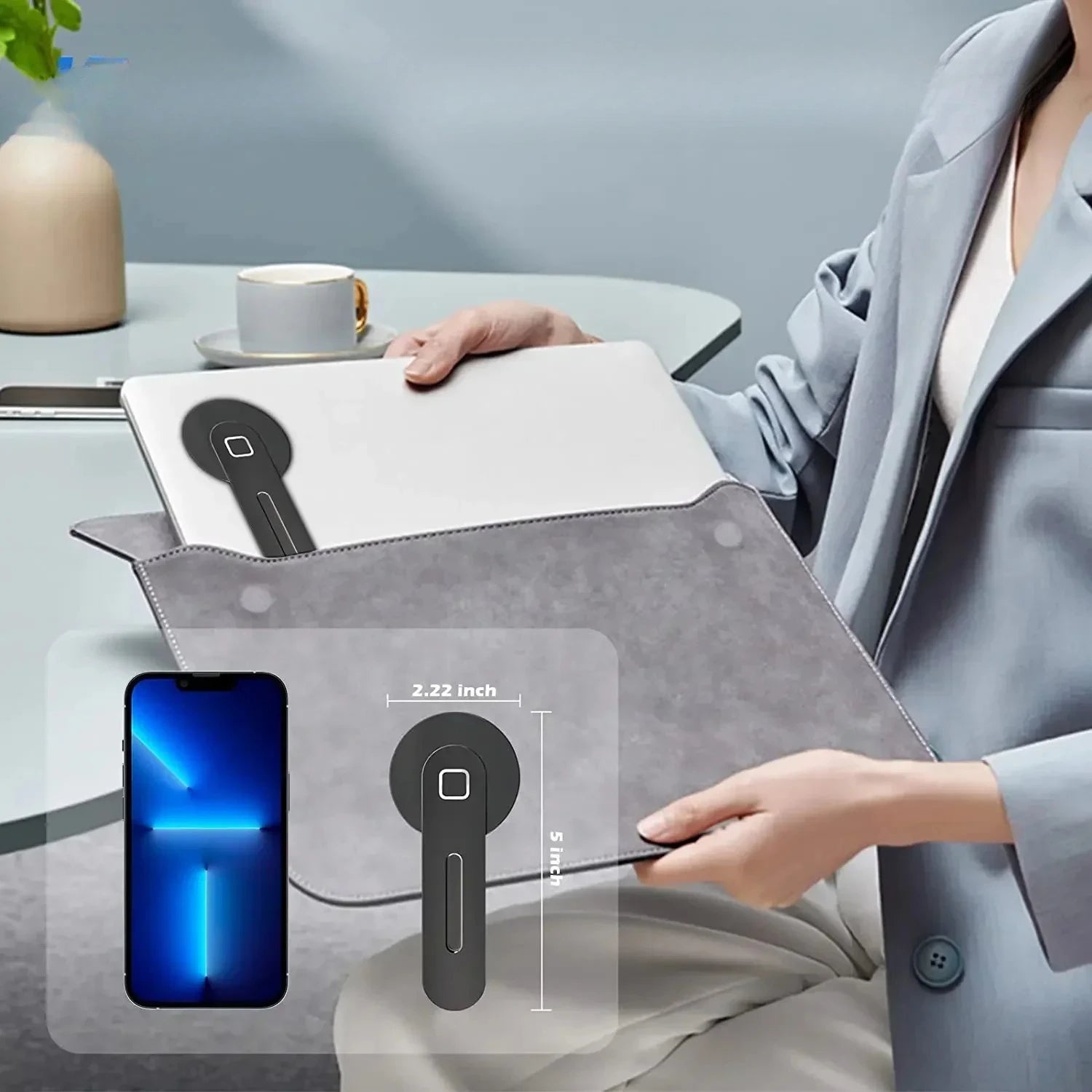 Universal Magnetic Phone Holder for Monitors – Slim & Foldable Design