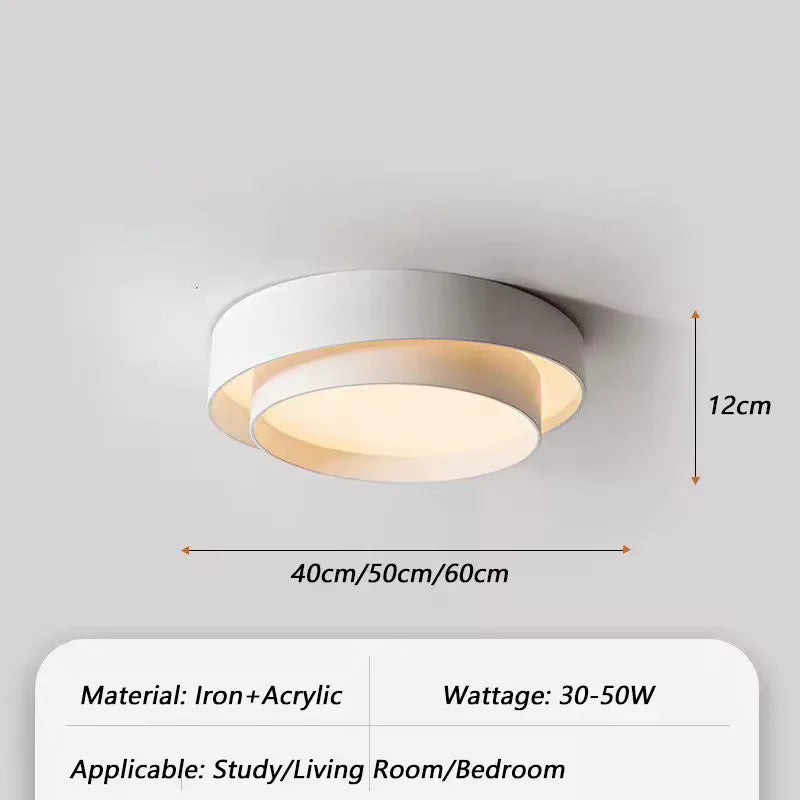 Nordic Modern Metal LED Ceiling Light for Living Room & Bedroom
