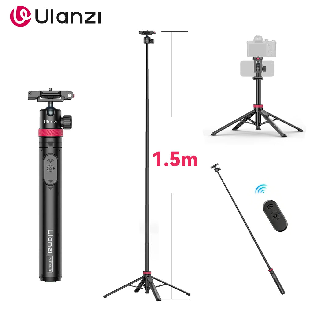 Ulanzi MT-44 B Universal Phone Tripod - 1.5M Selfie Stick with Bluetooth