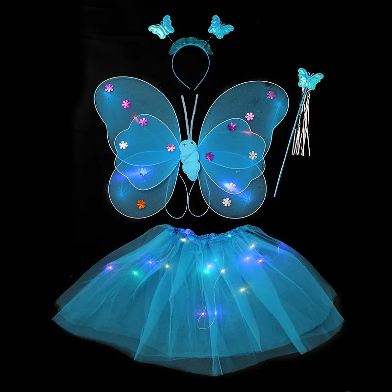 Luminous Butterfly Wings LED Costume Set – Enchanting Fairy Accessories