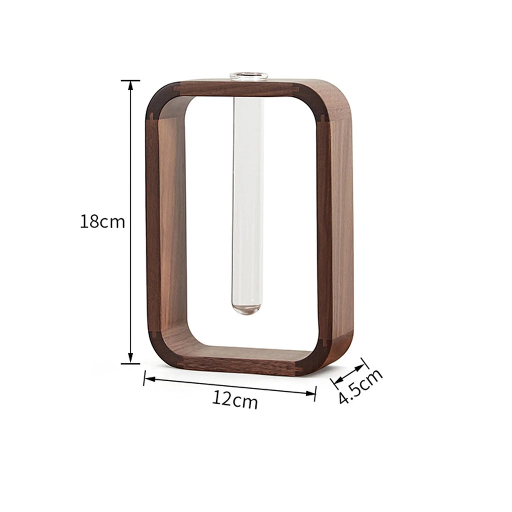 HeMu Minimalist Wooden Test Tube Vase | Modern Hydroponic Planter