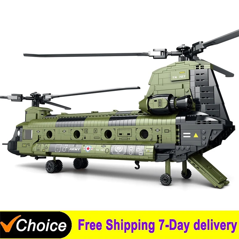 Reobrix 33031 MOC CH-47 Chinook Helicopter Building Blocks Set