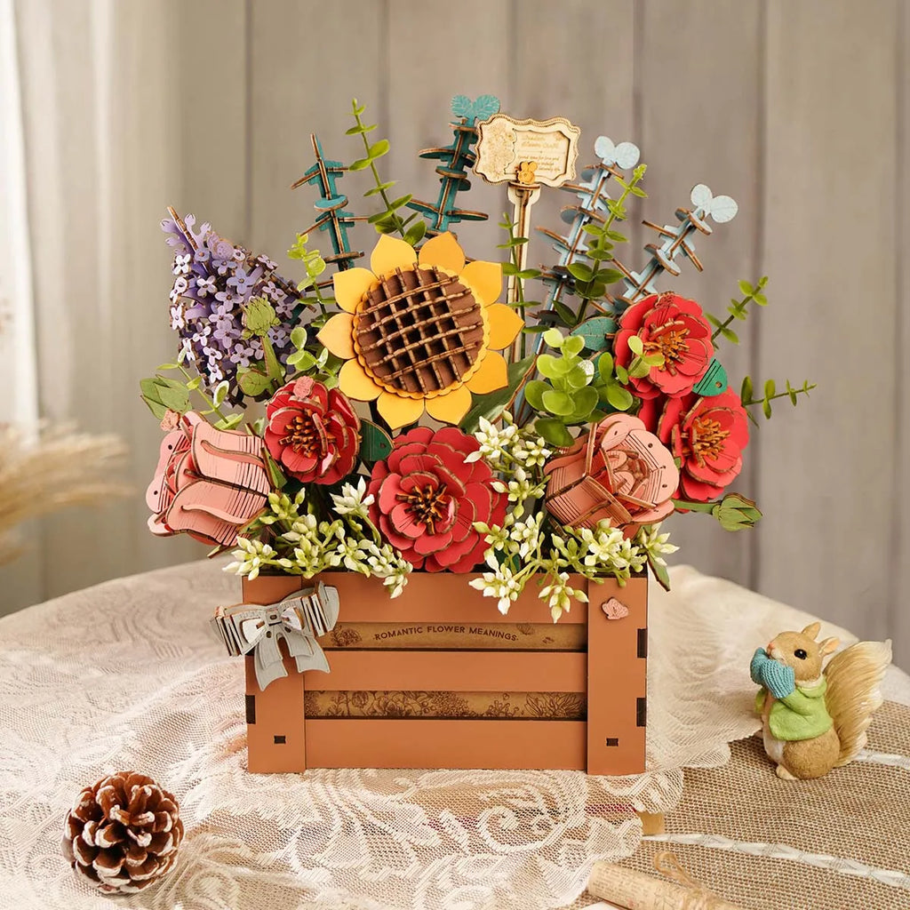 Robotime Wooden Bloom Box 3D DIY Puzzle for Home Decor & Gifts