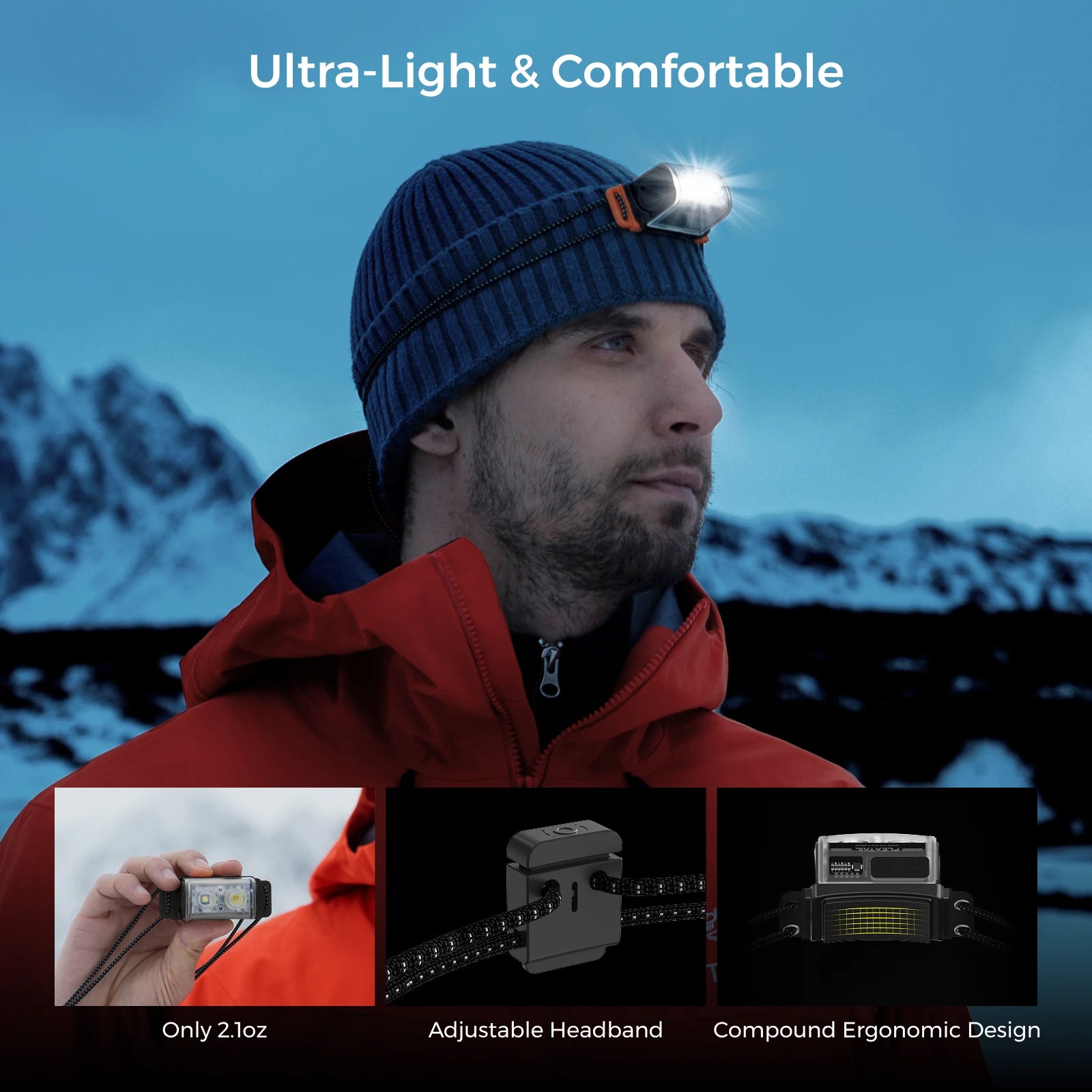 FLEXTAIL TINY HELIO 600Z Headlamp - Powerful 600 Lumens for Outdoor Use