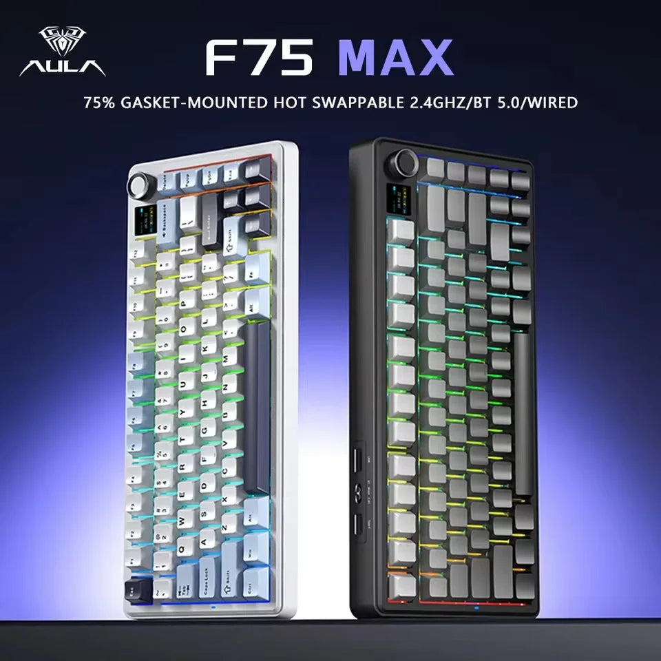 AULA F75 MAX Hot-Swap Mechanical Gaming Keyboard RGB - Wired/Bluetooth