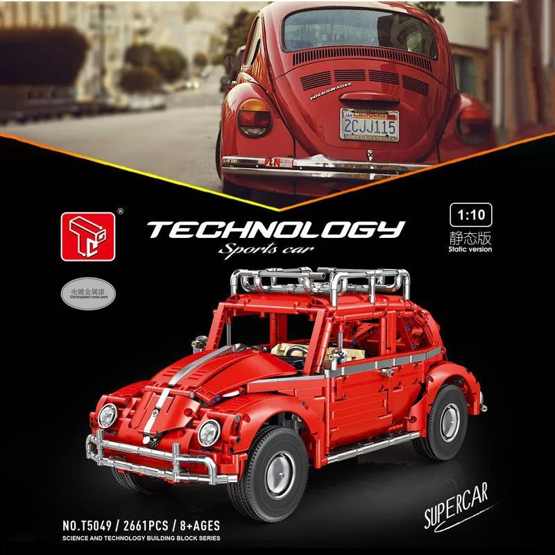 2661Pcs Retro Beetle Sports Car Building Blocks Set for Adults & Kids
