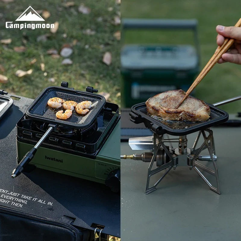 CAMPINGMOON Non-Stick Double-Sided Sandwich Grill Pan - BKTT-1315