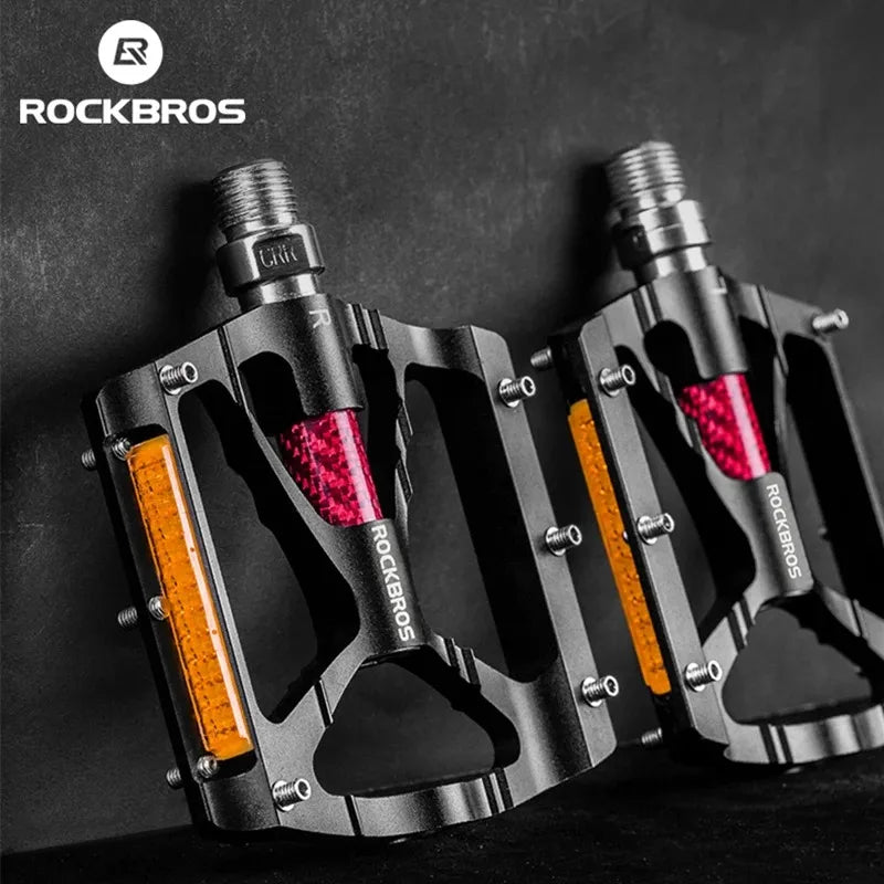ROCKBROS Alloy Cycling Pedals - Anti-slip Reflective Platform Bike Accessories