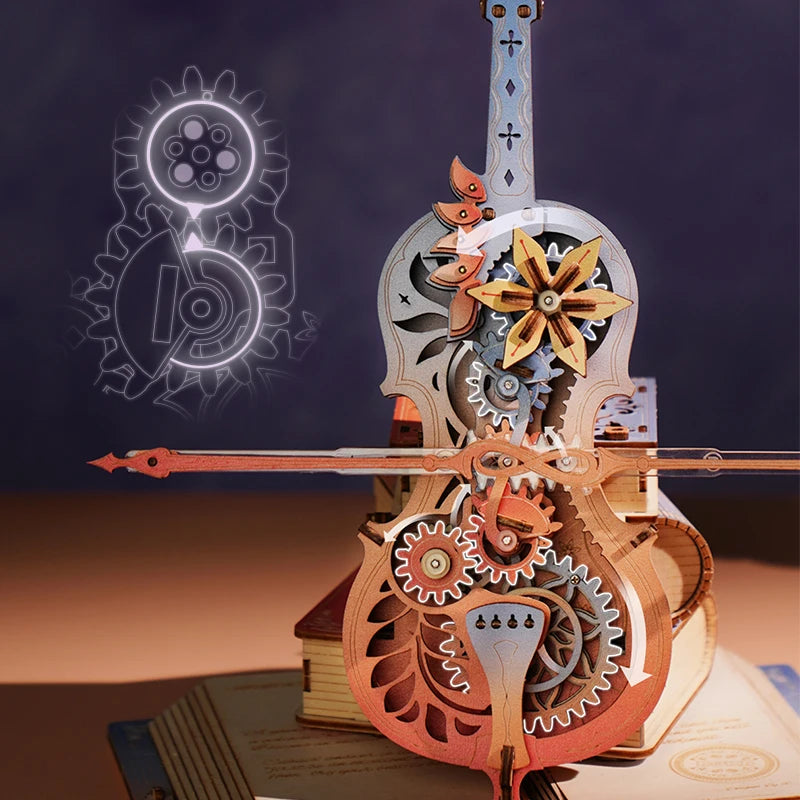 Robotime Rokr 3D Wooden Symphony Music Box - Unique Gift for All Ages