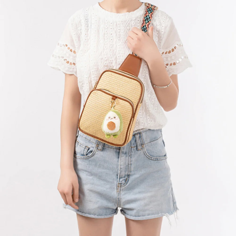 Stylish Straw Woven Crossbody Bag - Perfect for Daily Travel