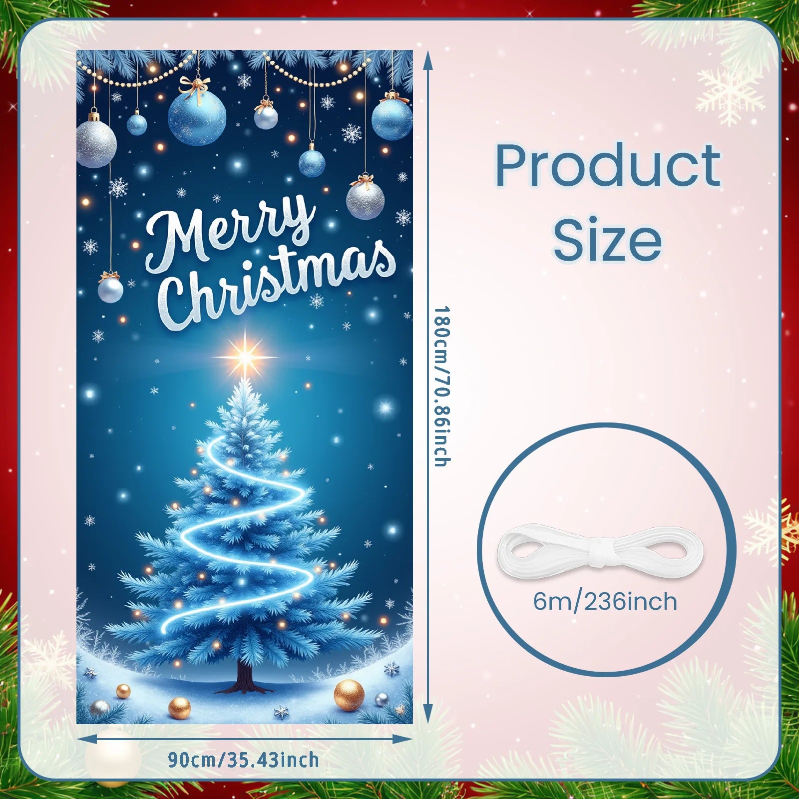 Elegant Christmas Tree Banner | Festive Holiday Decoration