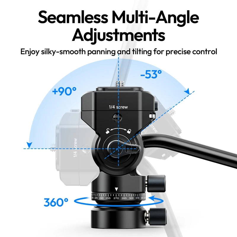 Ulanzi U190 II Fluid Tripod Head - Smooth Video Recording Support