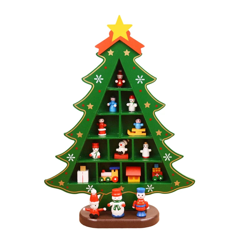 Creative 3D Wooden Christmas Tree Table Decoration - Festive Home Accent