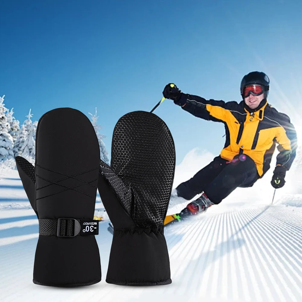 Waterproof Ski Mittens - Thermal Snow Gloves for Cold Weather