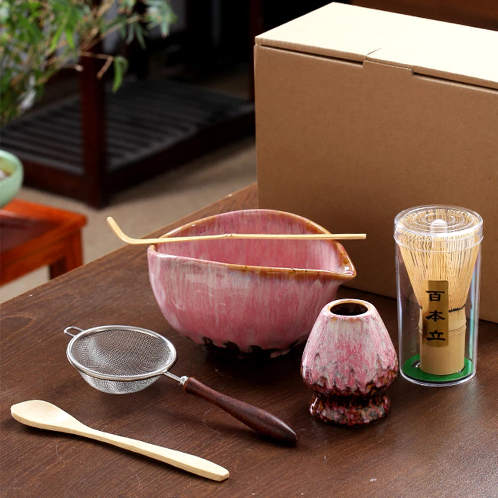 6-Piece Japanese Matcha Tea Set - Whisk, Bowl, Scoop & Accessories