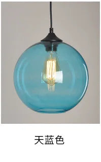 Colorful Handcrafted Glass Ball Pendant Light for Modern Dining Spaces