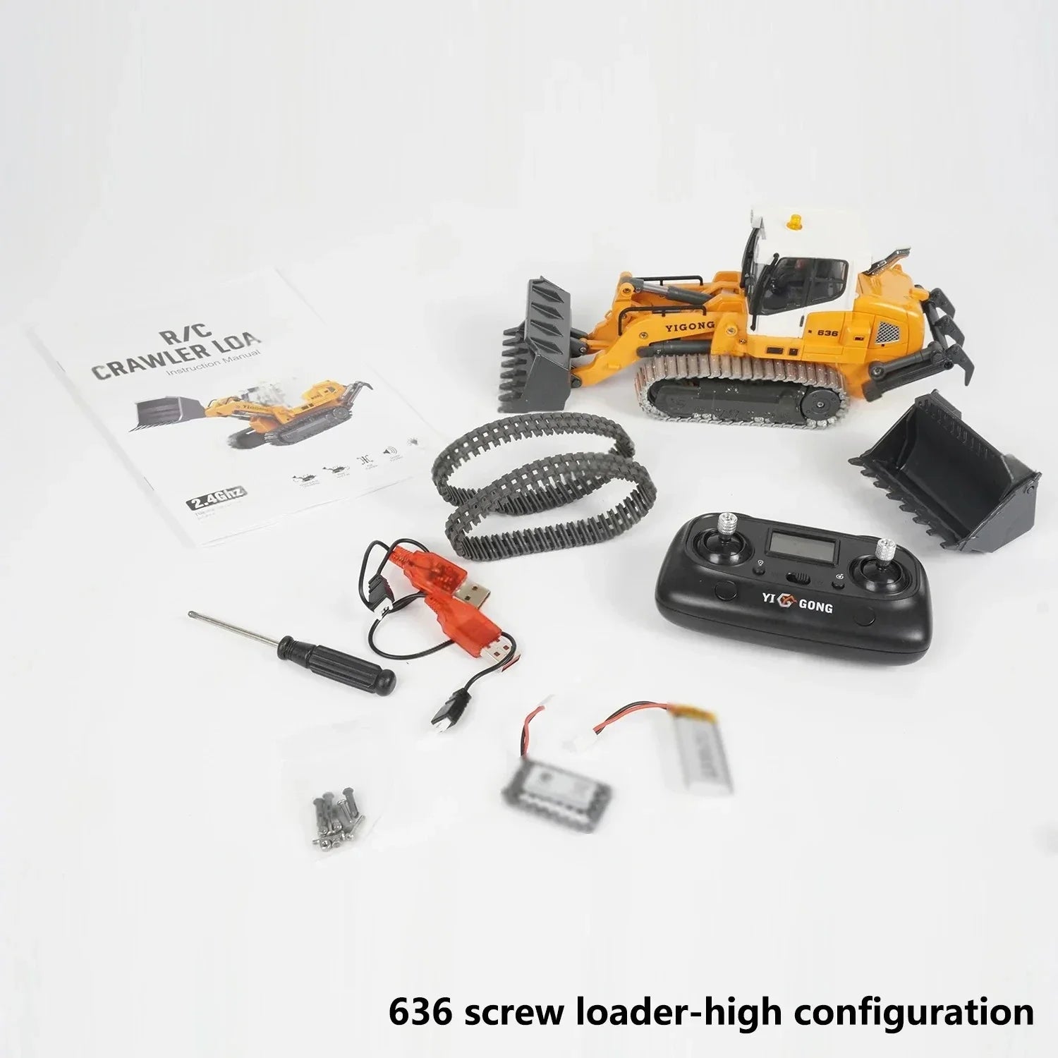 Mini RC Excavator Loader 1/50 - Realistic Fun with Lights & Sounds