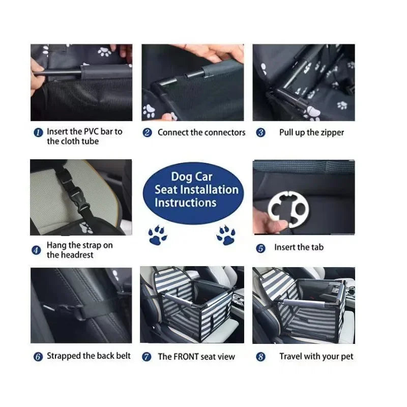 Waterproof Pet Car Seat Cover for Small to Medium Dogs - Travel Safe
