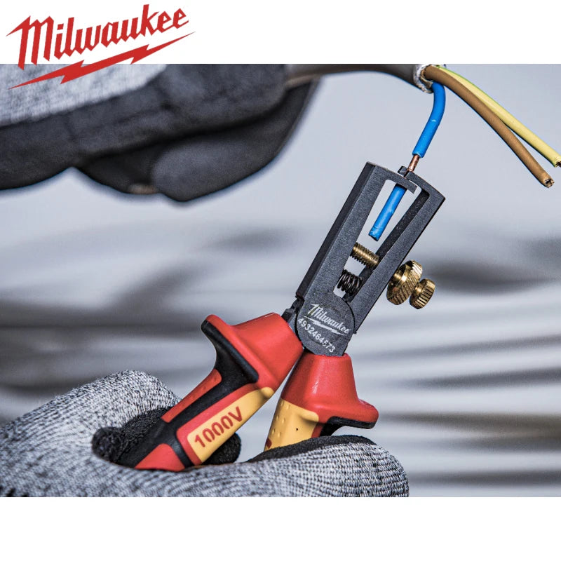Milwaukee 6-Inch VDE Insulated Wire Stripping Pliers - Durable & Safe