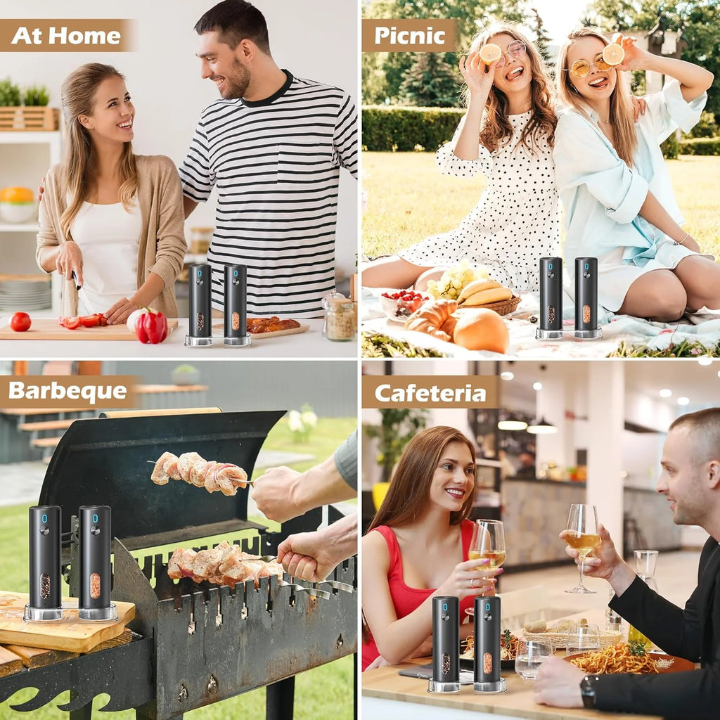 Rechargeable Adjustable Electric Pepper Grinder - Large Capacity Mill