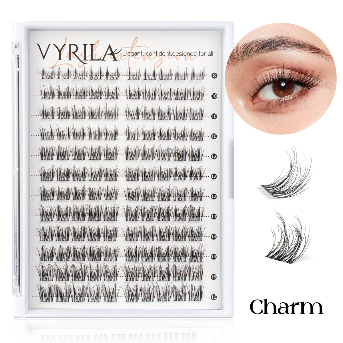 VYRILA C Curl 3D Wispy DIY Eyelash Extensions - Reusable & Natural Look
