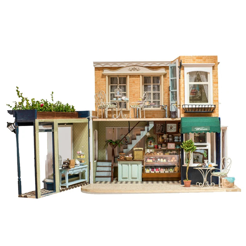 3D DIY Wooden Dollhouse Kit with Furniture - Irish Cottage Toy