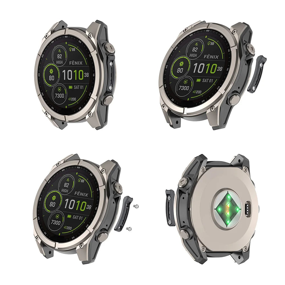 Zinc Alloy Bumper Protector for Garmin Fenix 8 & Tactix 8 - Anti-Crash