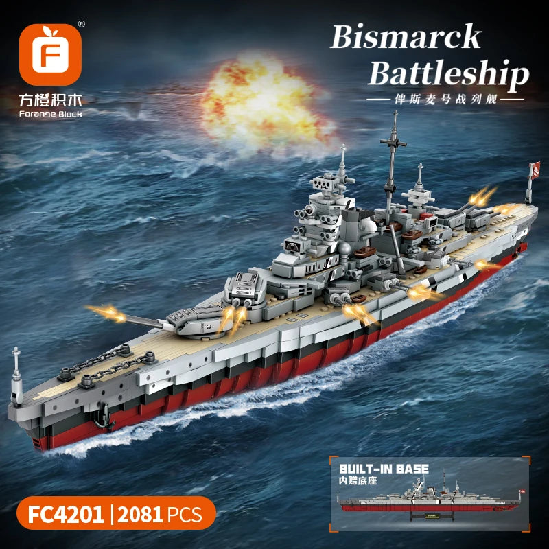 MOULD KING Military Missouri Battleship Model Building Blocks Set