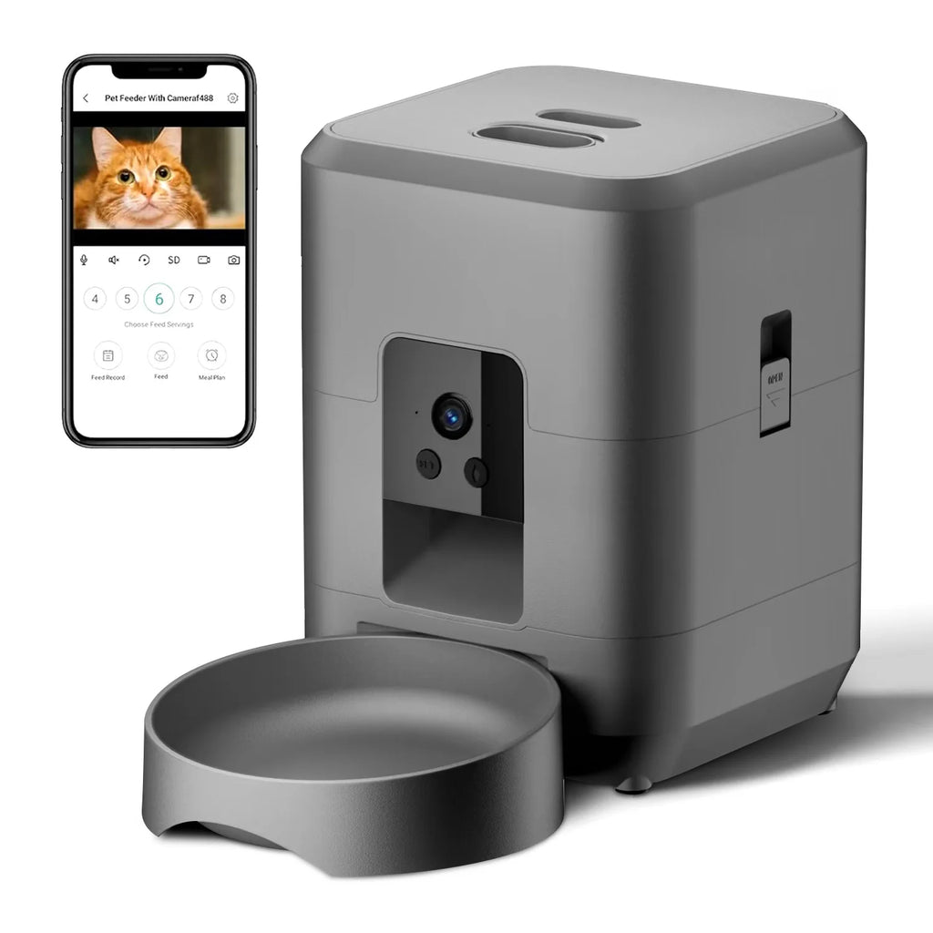 Smart Automatic Pet Feeder with Camera & App Control - 2L