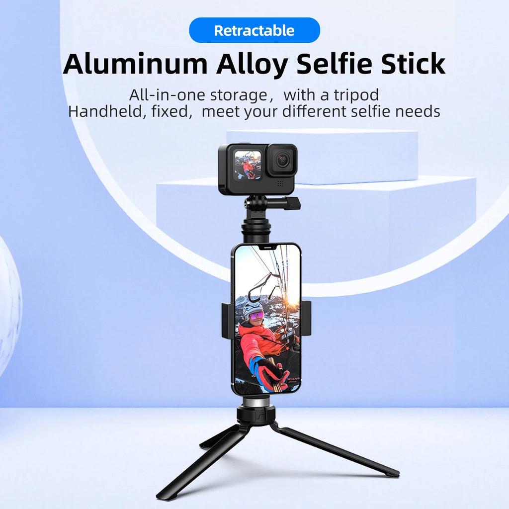 TELESIN 360° Selfie Stick Tripod for Action Cameras & Smartphones
