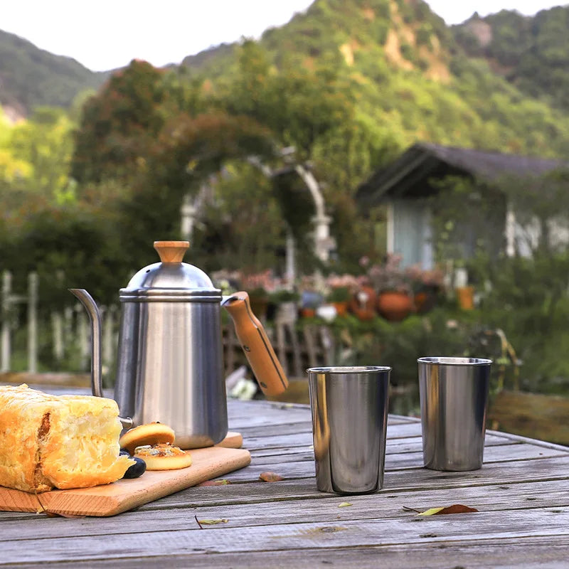 4Pcs Outdoor Stainless Steel Cups - Perfect for Hiking & Camping