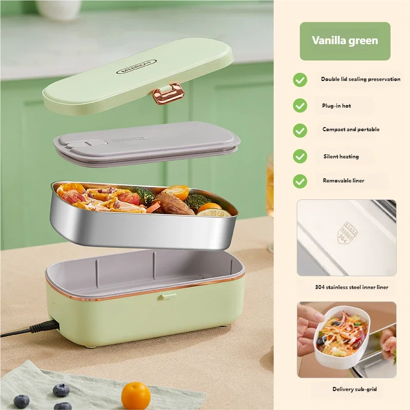 HOMEFISH Electric Lunch Box - Portable Food Warmer with 900ml Capacity