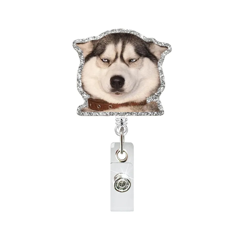Cute Dog Retractable Badge Holder - Fun & Practical ID Reel