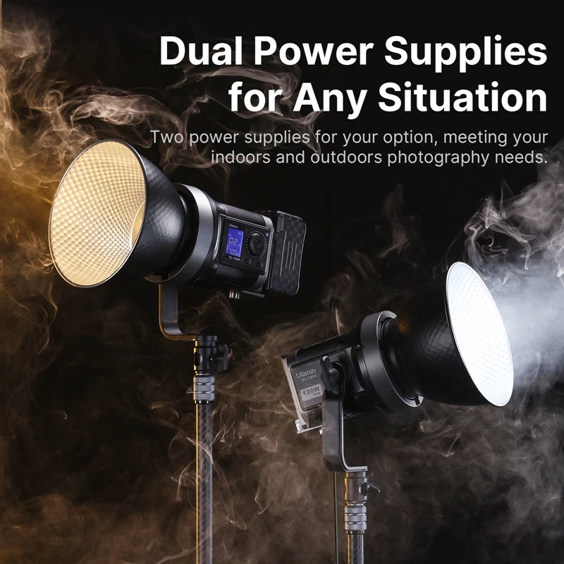 Ulanzi VL-120C RGB Bi-color 120W V-Mount Video Light with Remote Control