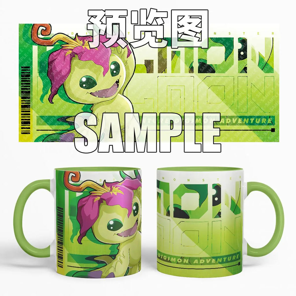 Cute Digimon Adventure Ceramic Mug - Agumon & Gabumon